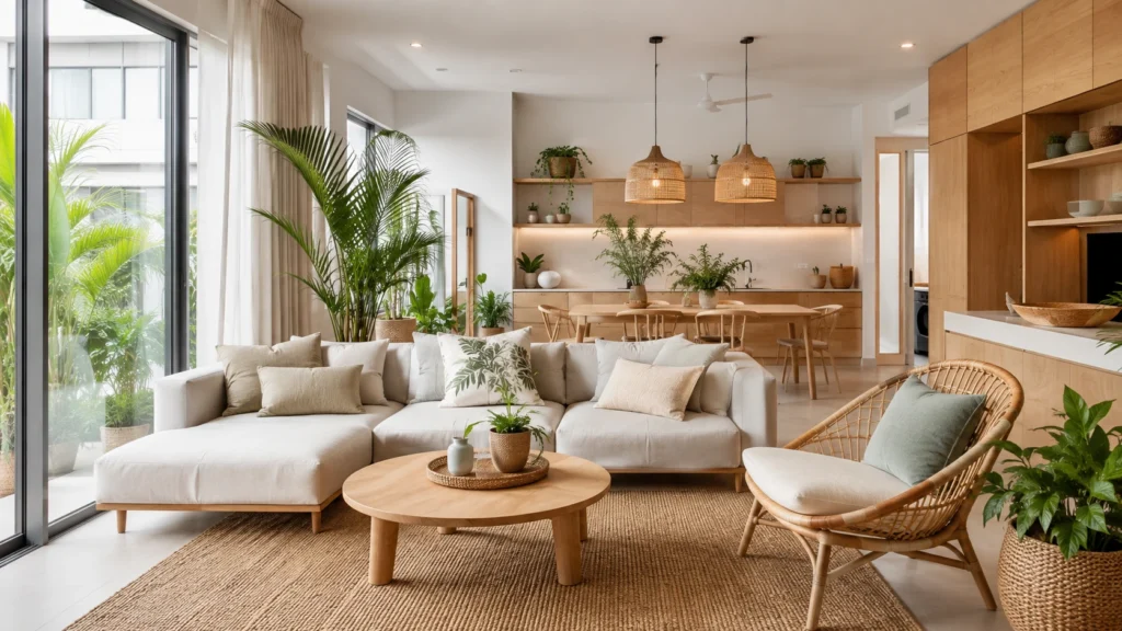 Tropical Scandinavian interior design Singapore home