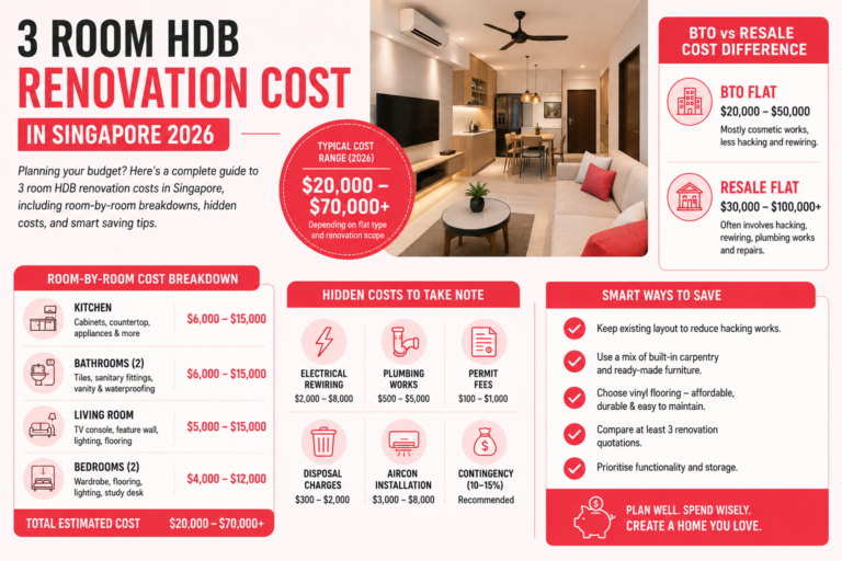 3 room HDB renovation cost