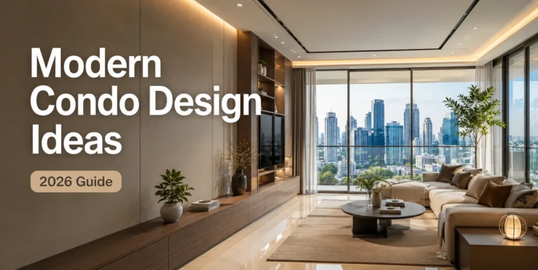 Modern condo interior design Singapore living room with space-saving furniture and contemporary styling